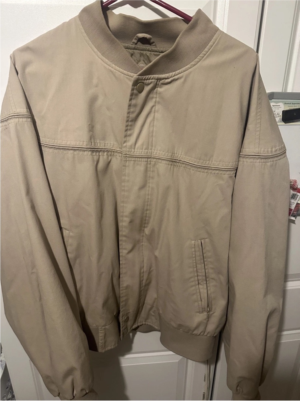 Knightsbridge Men's Bomber Jacket Khaki Tan Full Zip Size XL free shipping